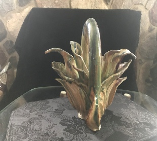 wood fired  Free form vase created by local artist John Knodra Dracut Ma.